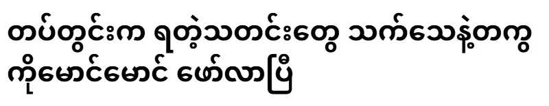 Ko Maung Maung Fo has arrived along with the news from inside the army