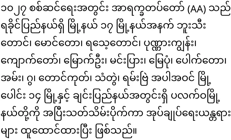 General Tun Myat Naing has said clearly