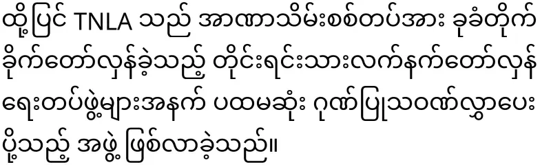 TNLA came to support Min Aung Hlaing