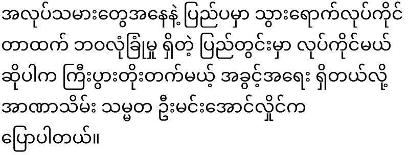 Min Aung Hlaing that can grow domestically