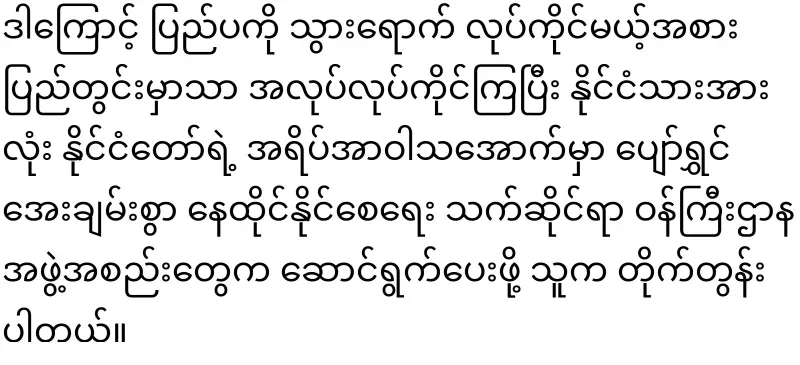 Min Aung Hlaing that can grow domestically