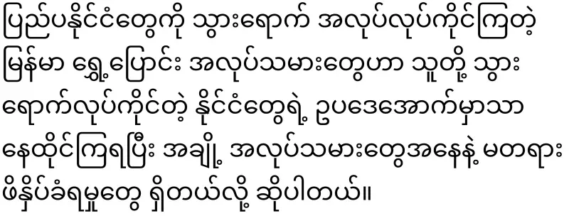 Min Aung Hlaing that can grow domestically