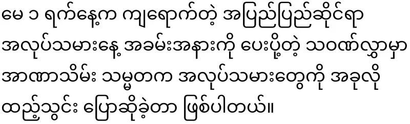 Min Aung Hlaing that can grow domestically