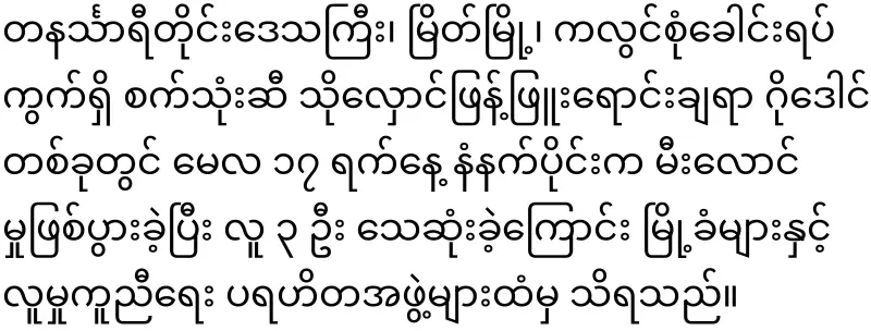 A record file of the shocking incident in Myeik City