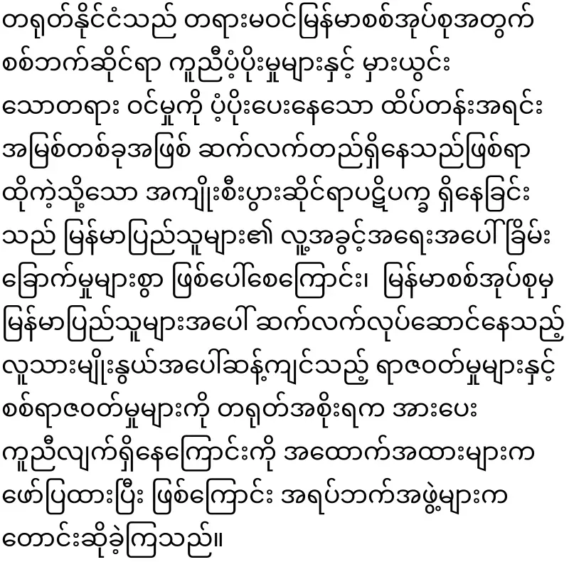 The activities of the UN regarding Myanmar
