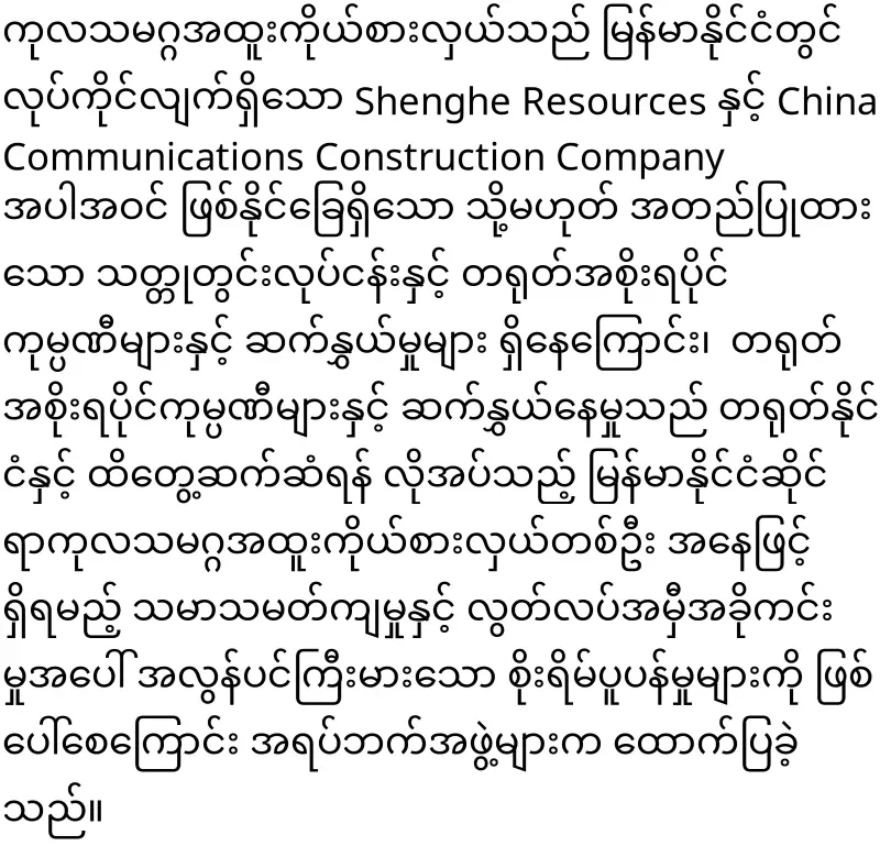 The activities of the UN regarding Myanmar