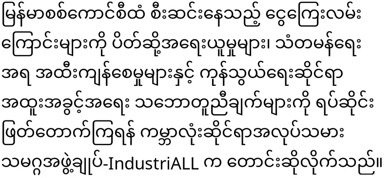 The World Labor Organization has joined the Myanmar issue
