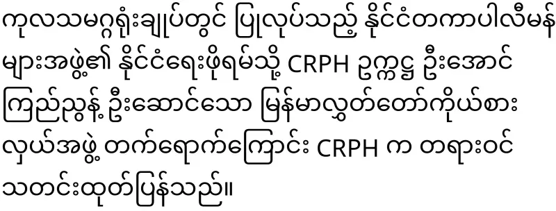 CRPH Chairman U Aung Kyinyun attended the United Nations Political Forum