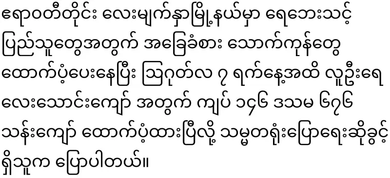 Maala said that each citizen was supported with 3,600 kyats