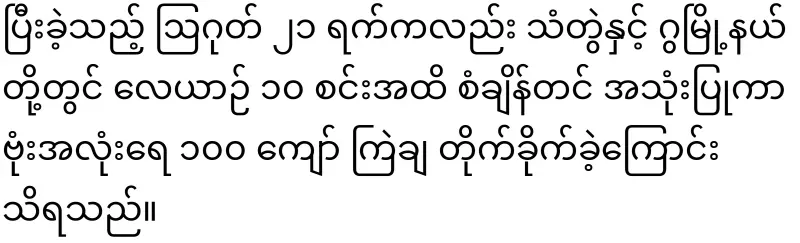 The army mistakenly dropped on its column in Rey Kyi