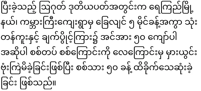 The army mistakenly dropped on its column in Rey Kyi