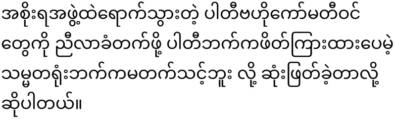 Min Aung Hlaing has shown power to the Rhinoceros group