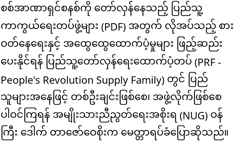 NUG Minister Dr. Zaw Wai Soe appealed