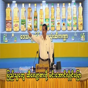 Min Aung Hlaing told people to eat less oil