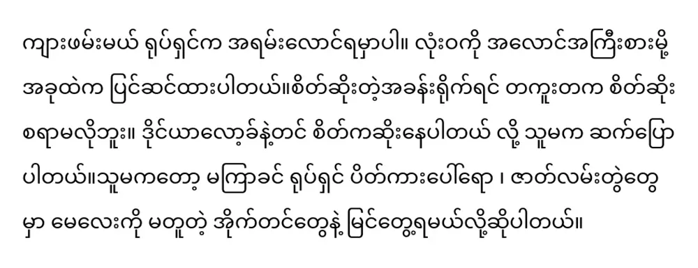 Actress Zin Zin Zaw Myint was returned to the art world