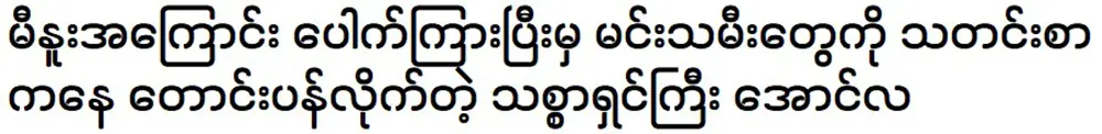 Singer Aung La apologized from the newspaper